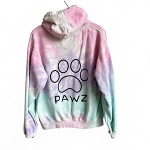 PAWZ Tie Dye Hooded Sweatshirt Hoodie Large